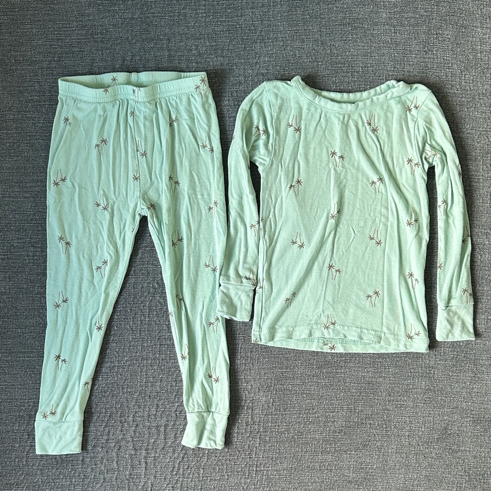 Carter’s Purely Soft Mint Green Kids Pajamas with Palm Tree Print